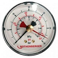 Манометр Rotenberger 60 бар с дублирующей стрелкой, R 1/4" 61315
