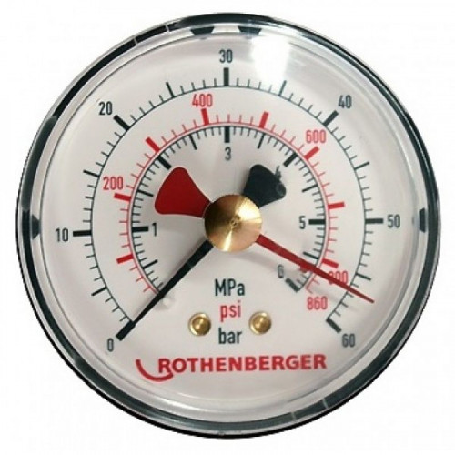 Манометр Rotenberger 60 бар с дублирующей стрелкой, R 1/4" 61315